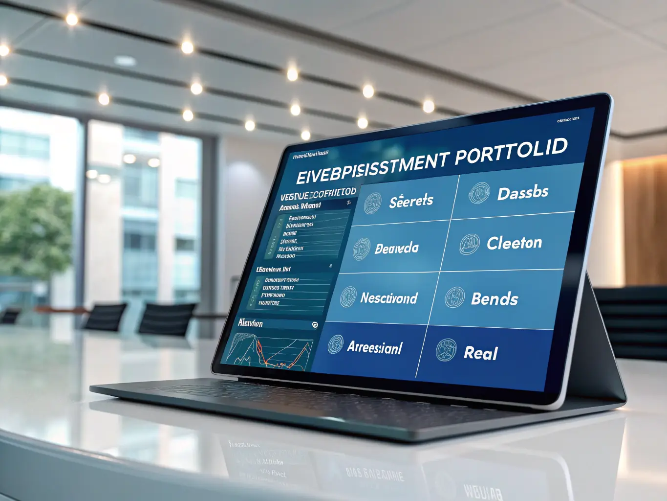 A diverse range of investment options displayed on a digital screen, representing IFSA's comprehensive approach to portfolio diversification.